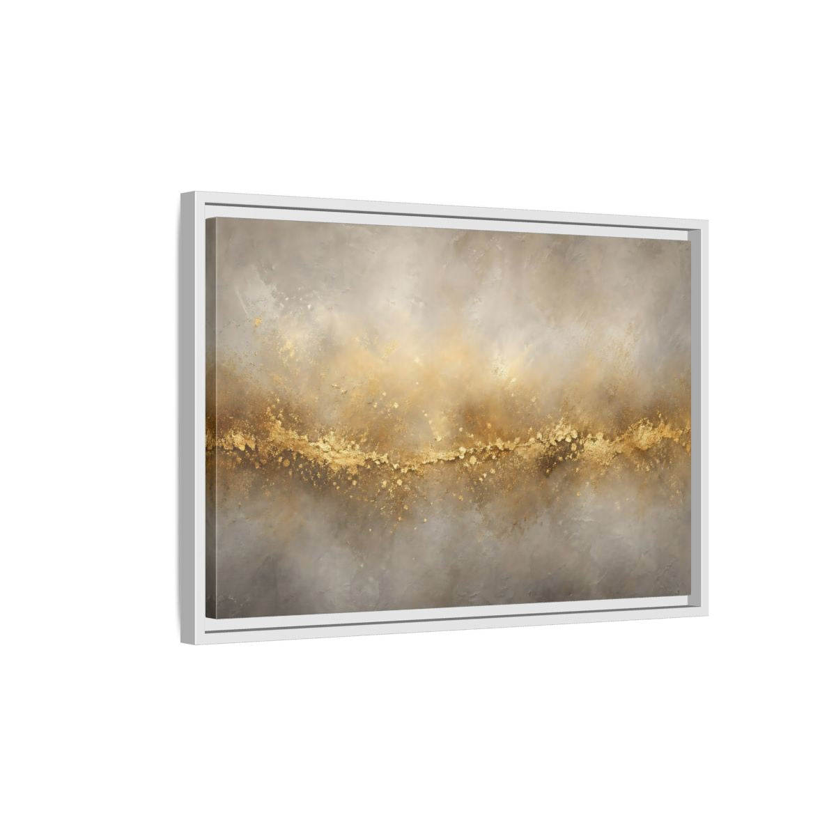 Side Mockup 1. Abstract Gold Texture Gold And Gray shown as stretched canvas wall art