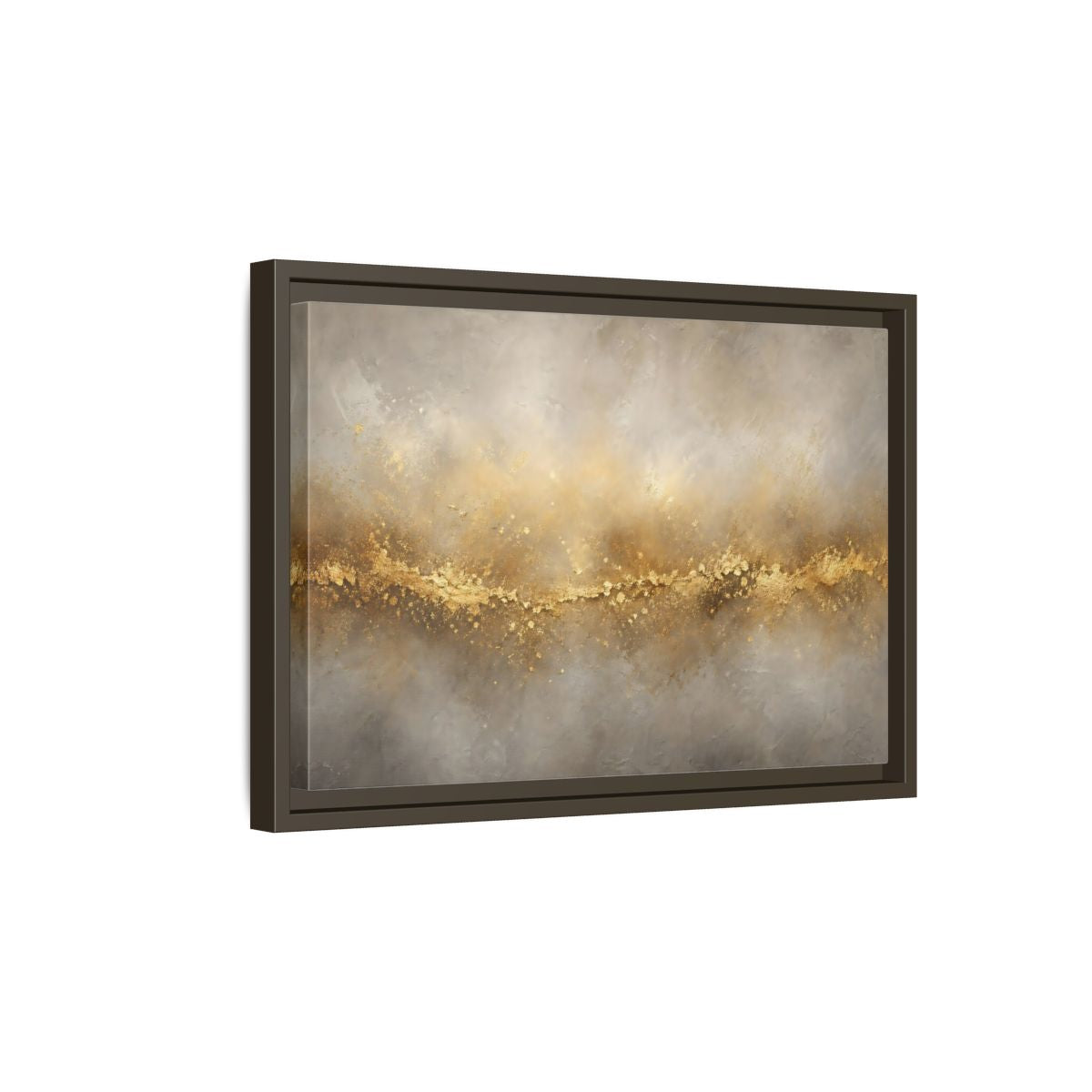 Side Mockup 5. Abstract Gold Texture Gold And Gray shown as stretched canvas wall art