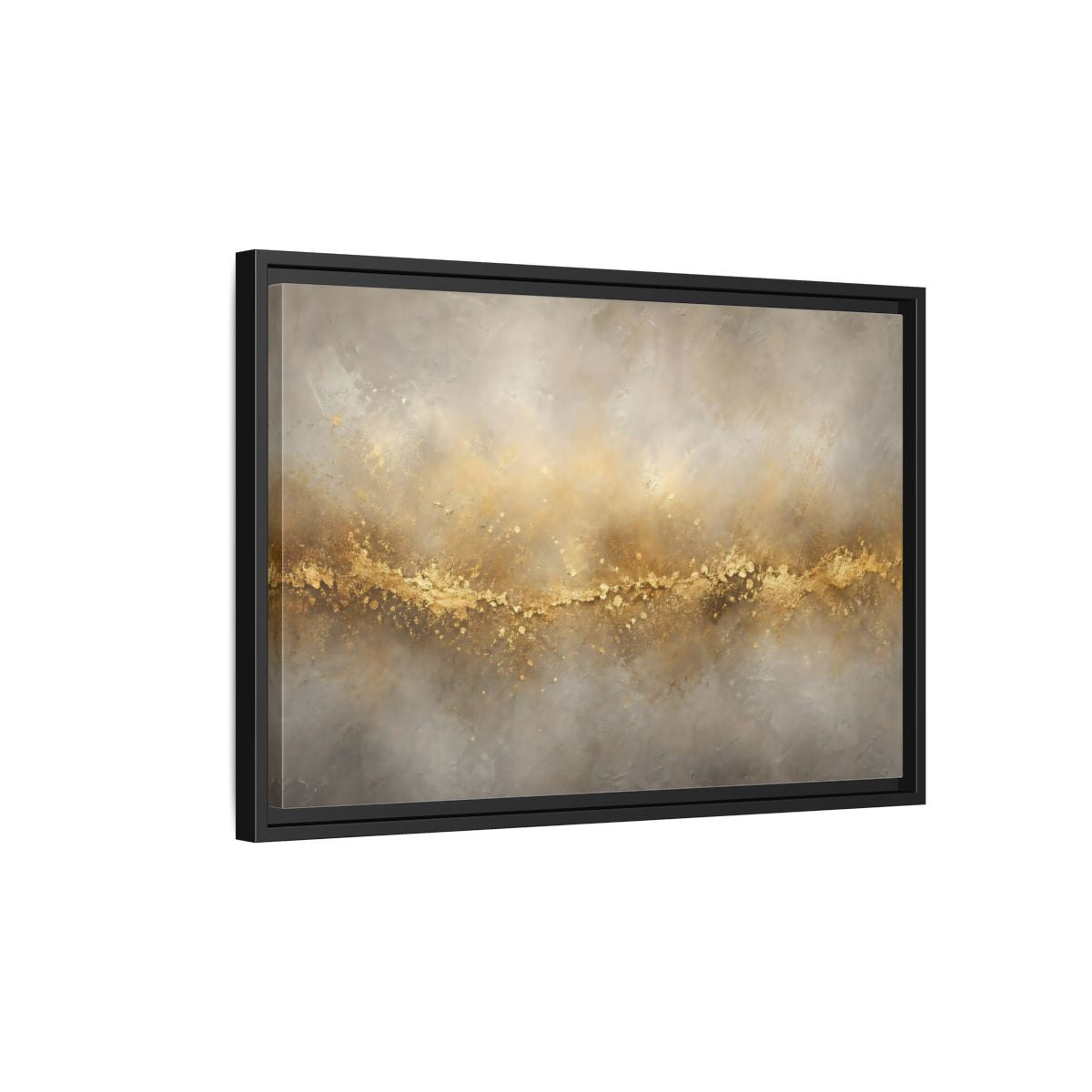 Side Mockup 3. Abstract Gold Texture Gold And Gray shown as stretched canvas wall art