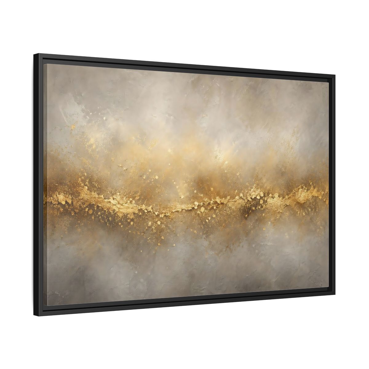 Side Mockup 13. Abstract Gold Texture Gold And Gray shown as stretched canvas wall art
