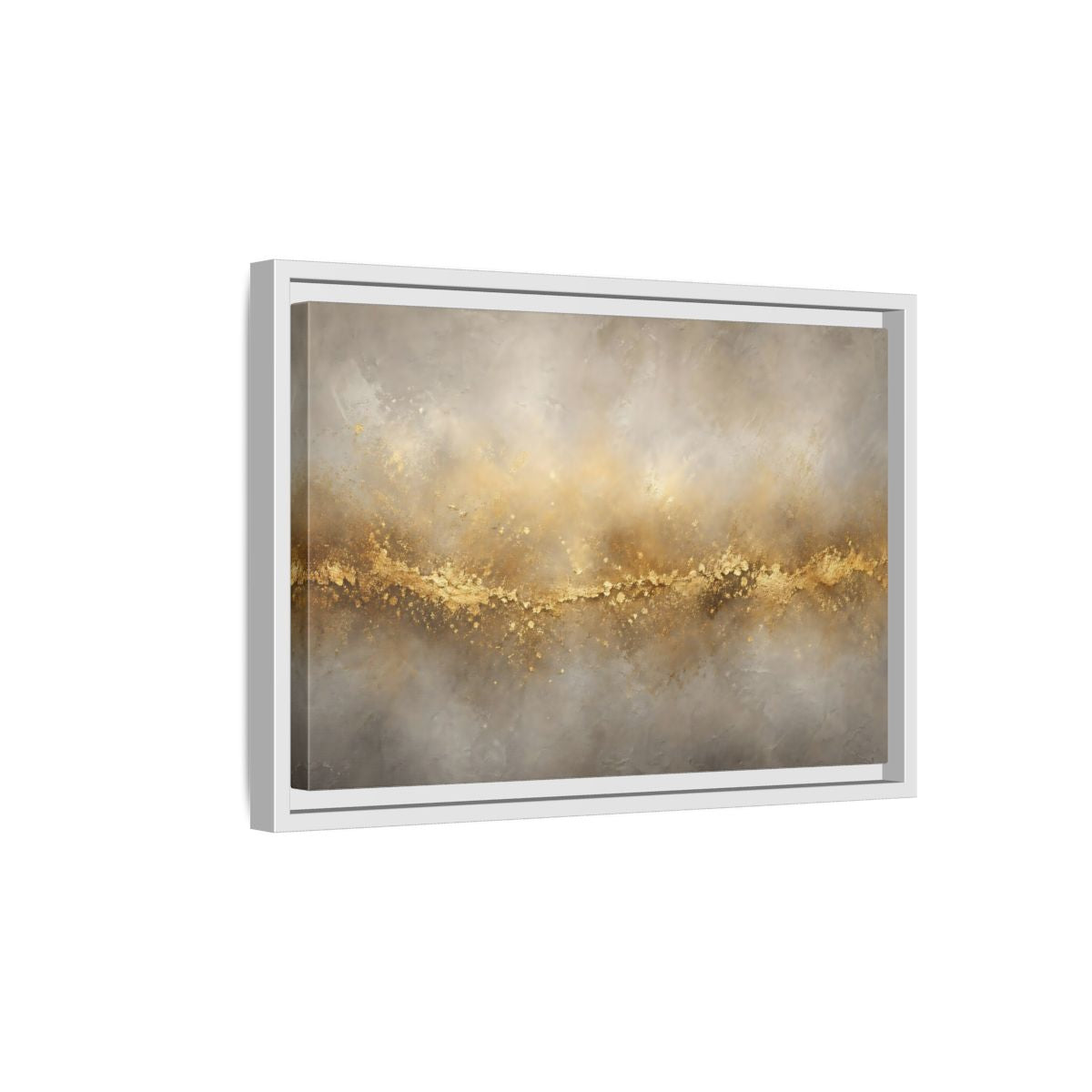 Side Mockup 4. Abstract Gold Texture Gold And Gray shown as stretched canvas wall art