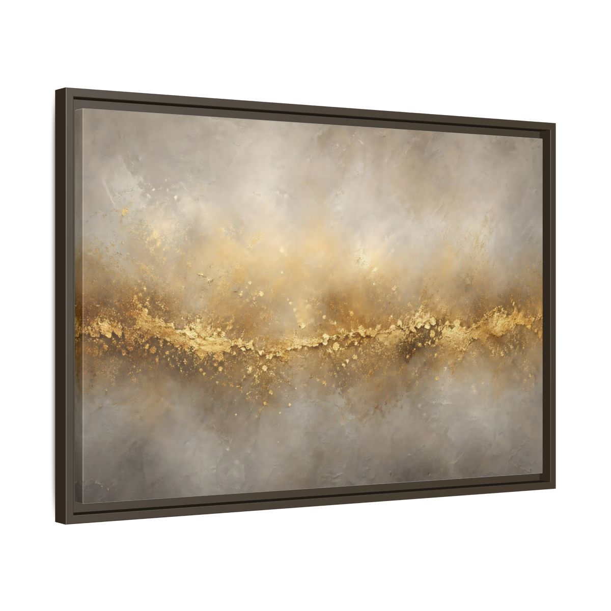 Side Mockup 11. Abstract Gold Texture Gold And Gray shown as stretched canvas wall art