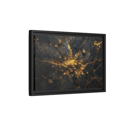 Side Mockup 6. Abstract Gold Texture Black And Gold Abstract shown as stretched canvas wall art