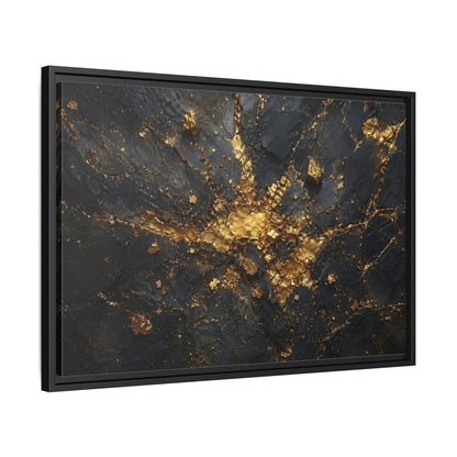 Side Mockup 14. Abstract Gold Texture Black And Gold Abstract shown as stretched canvas wall art