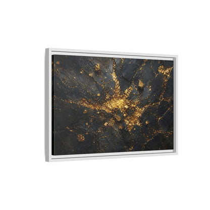 Side Mockup 1. Abstract Gold Texture Black And Gold Abstract shown as stretched canvas wall art