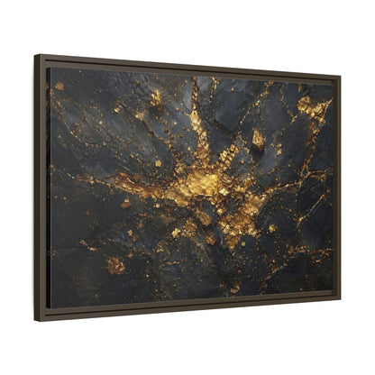 Side Mockup 11. Abstract Gold Texture Black And Gold Abstract shown as stretched canvas wall art