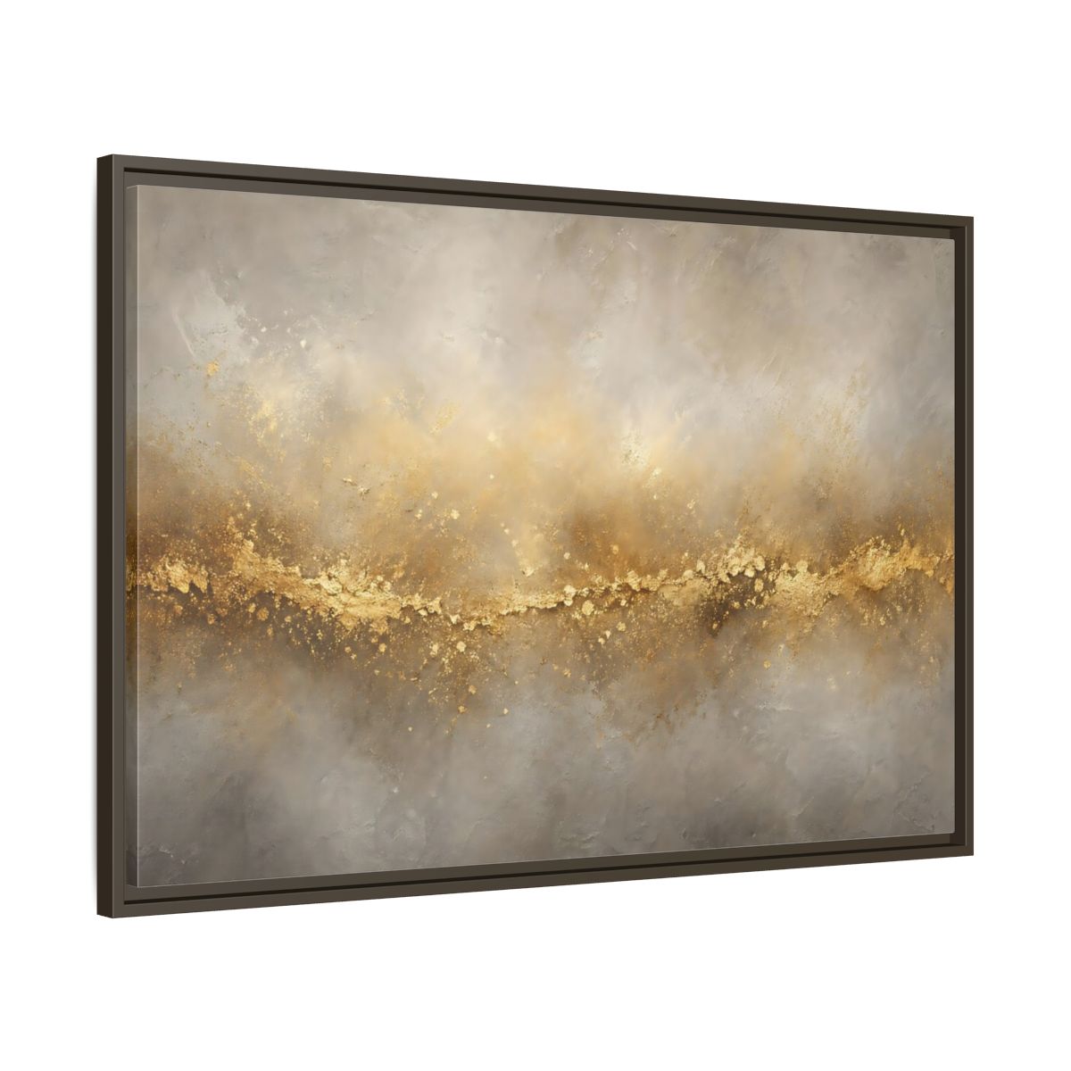 Main Mockup. Abstract Gold Texture Gold And Gray shown as stretched canvas wall art