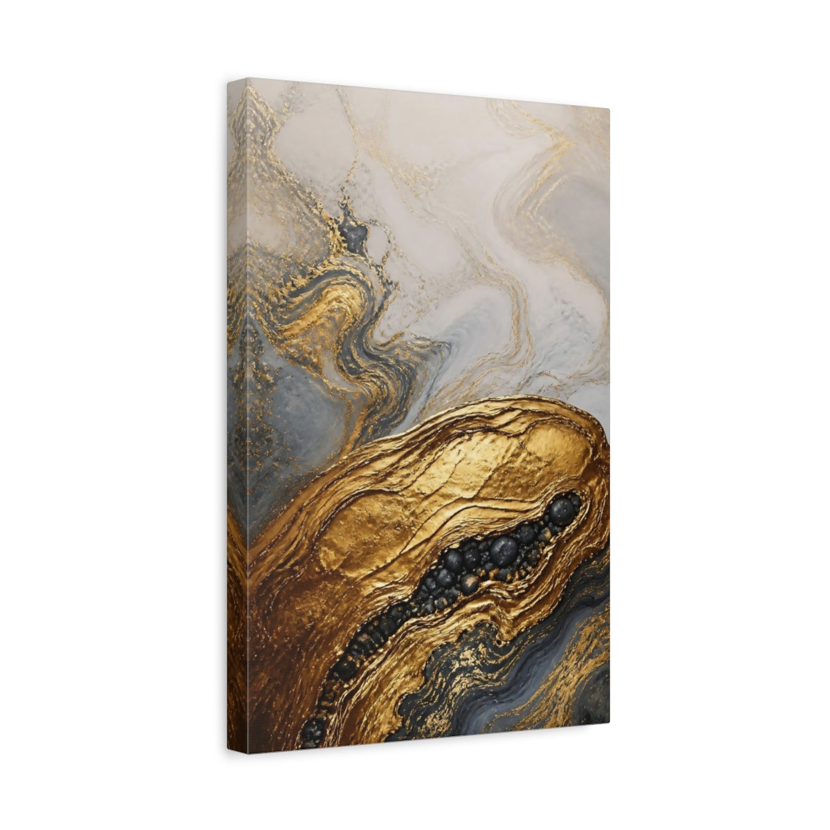 Side Mockup 4. Abstract Gold Vein Accent shown as canvas print