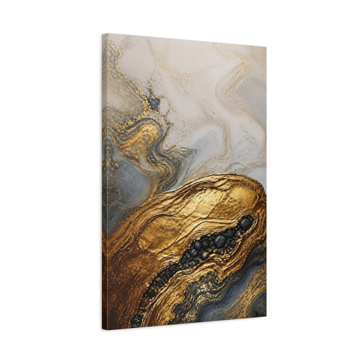 Side Mockup 2. Abstract Gold Vein Accent shown as canvas print
