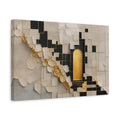 Side Mockup 4. Abstract Golden Archway Gold And Black shown as stretched canvas wall art