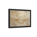 Side Mockup 6. Abstract Golden Circle Beige Gold Abstract shown as stretched canvas wall art