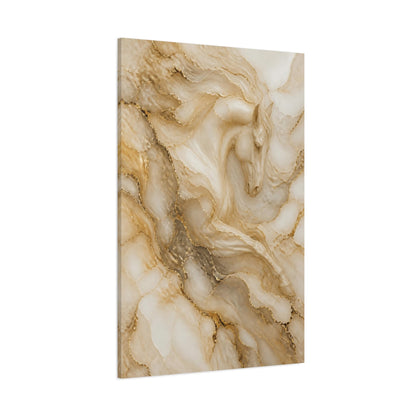 Side Mockup 1. Abstract Golden Horse shown as canvas print