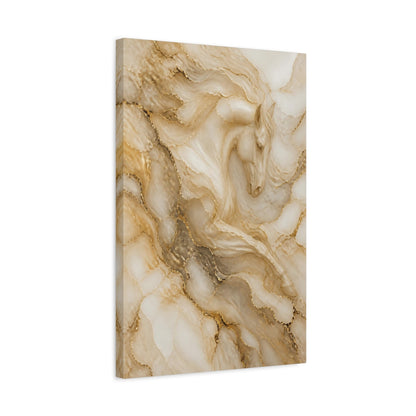 Side Mockup 3. Abstract Golden Horse shown as canvas print