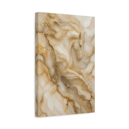 Side Mockup 4. Abstract Golden Horse shown as canvas print