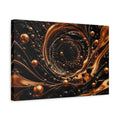 Side Mockup 4. Abstract Golden Vortex Black And Gold shown as stretched canvas wall art