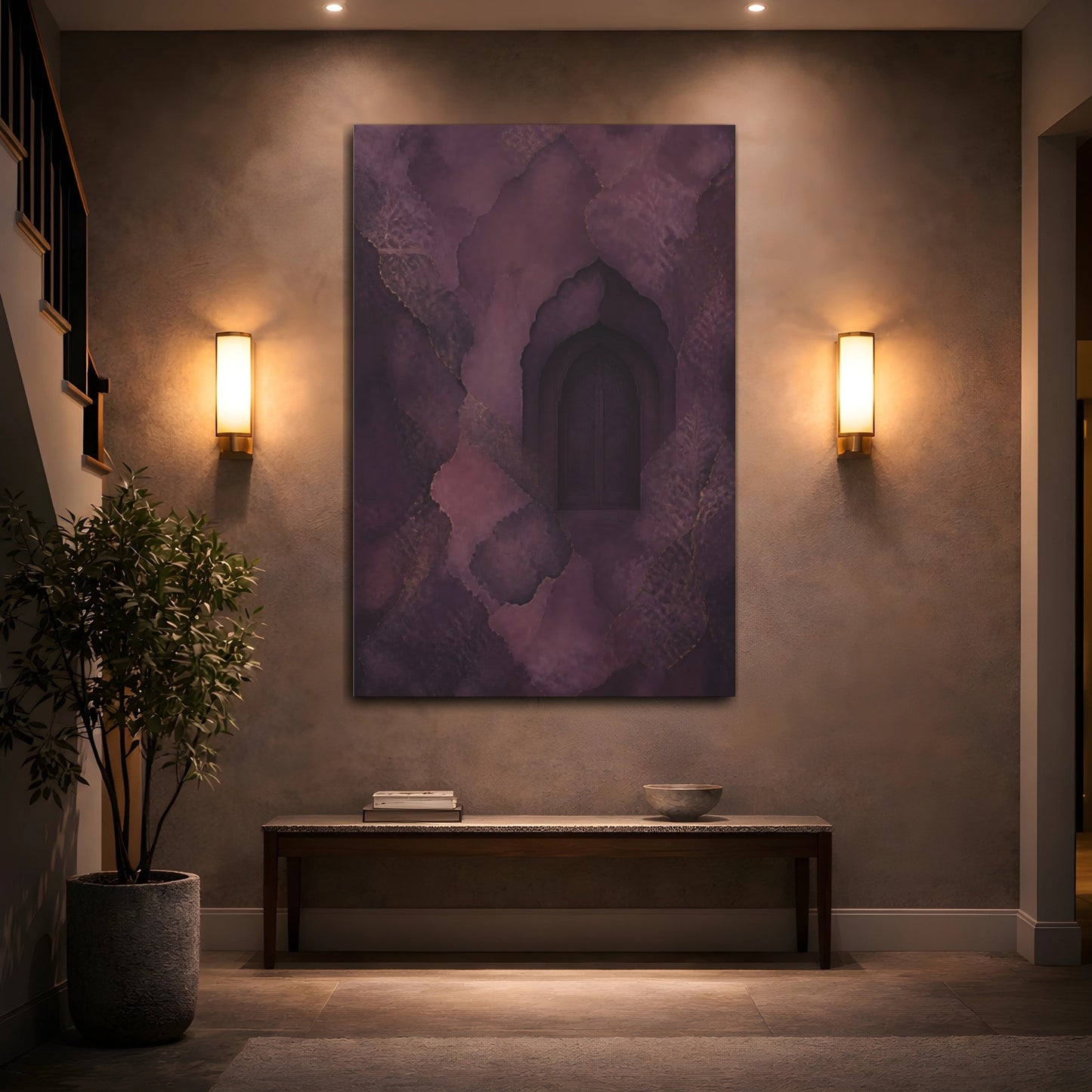 Mockup 2. Abstract Hidden Doorway shown as canvas print