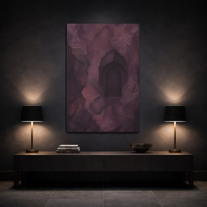 Mockup 3. Abstract Hidden Doorway shown as canvas print