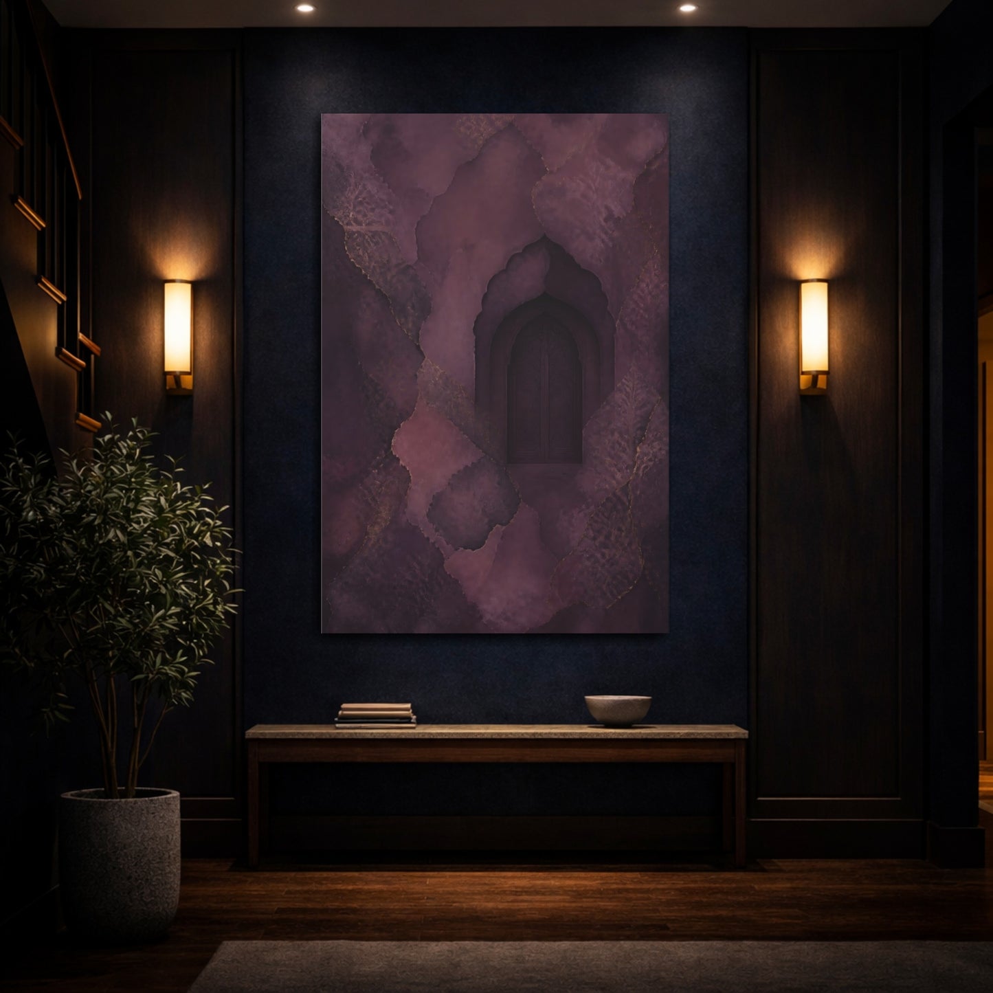 Mockup 4. Abstract Hidden Doorway shown as canvas print
