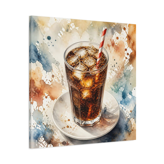 Main Mockup. Abstract Iced Cola Iced Cola Watercolor shown as stretched canvas wall art