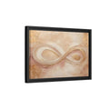 Side Mockup 6. Abstract Infinity Symbol Beige Gold Abstract shown as stretched canvas wall art