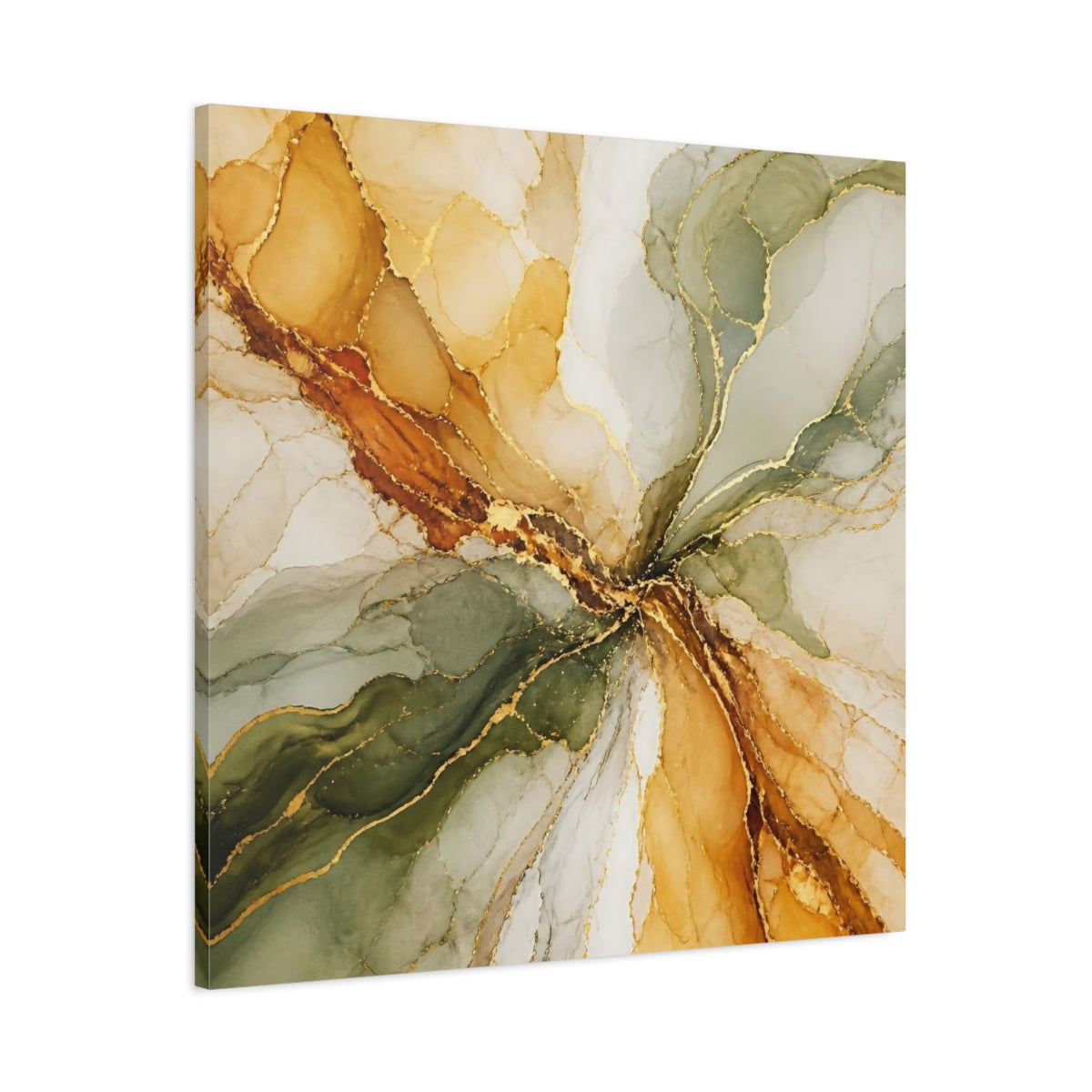 Main Mockup. Abstract Ink Blooms shown as canvas print