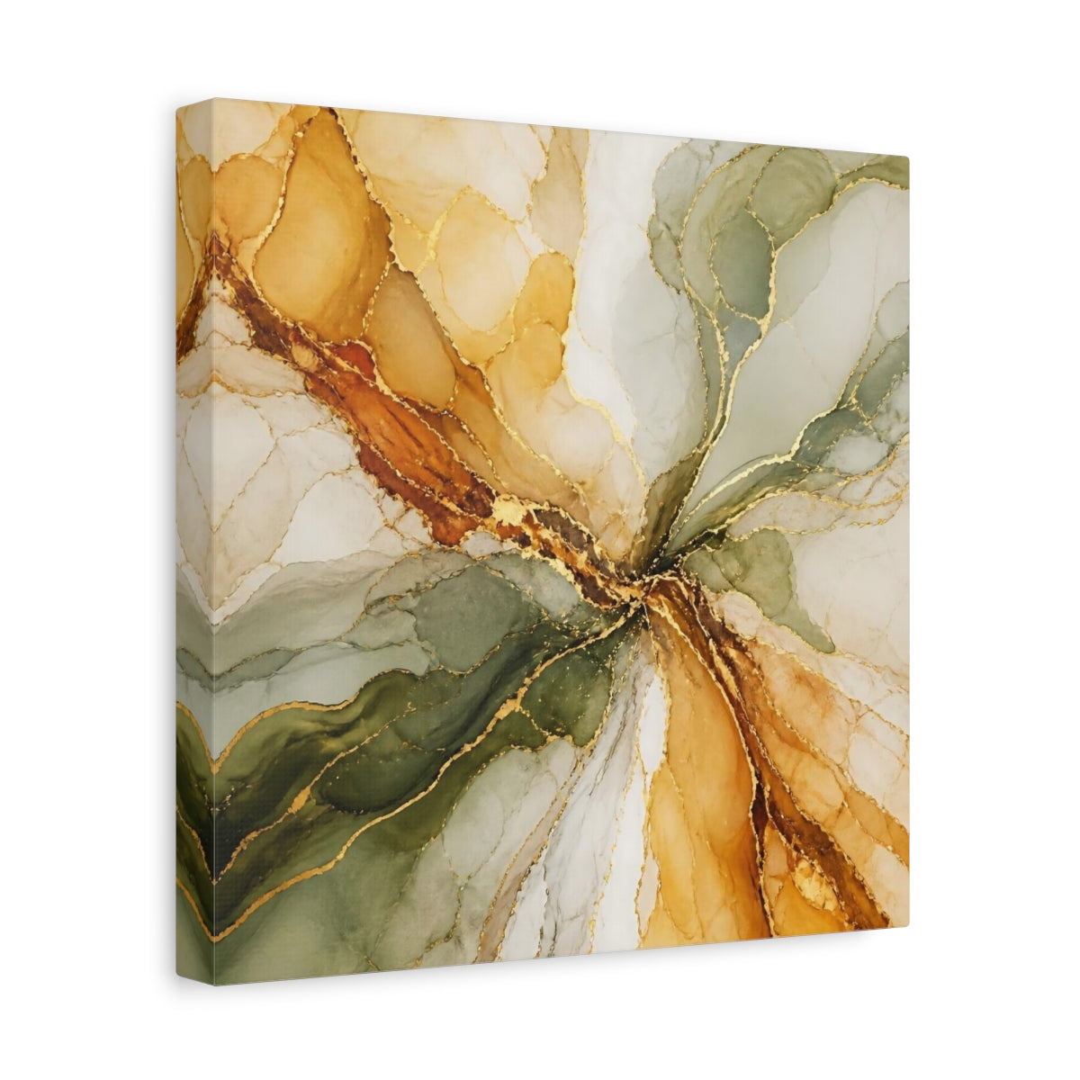 Side Mockup 8. Abstract Ink Blooms shown as canvas print