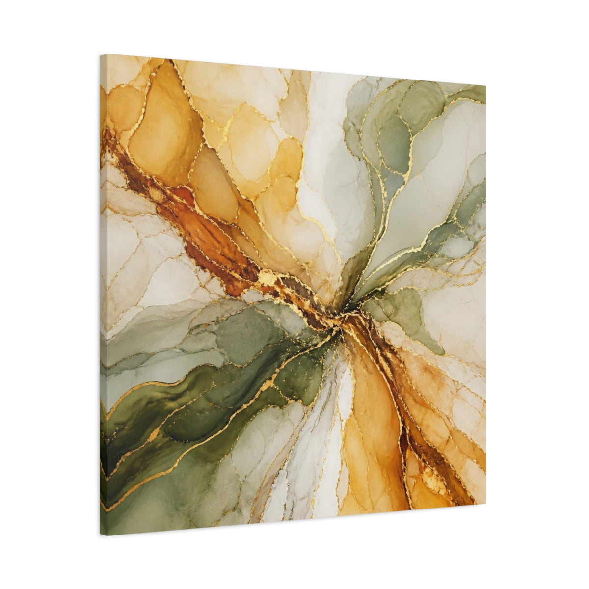 Side Mockup 1. Abstract Ink Blooms shown as canvas print