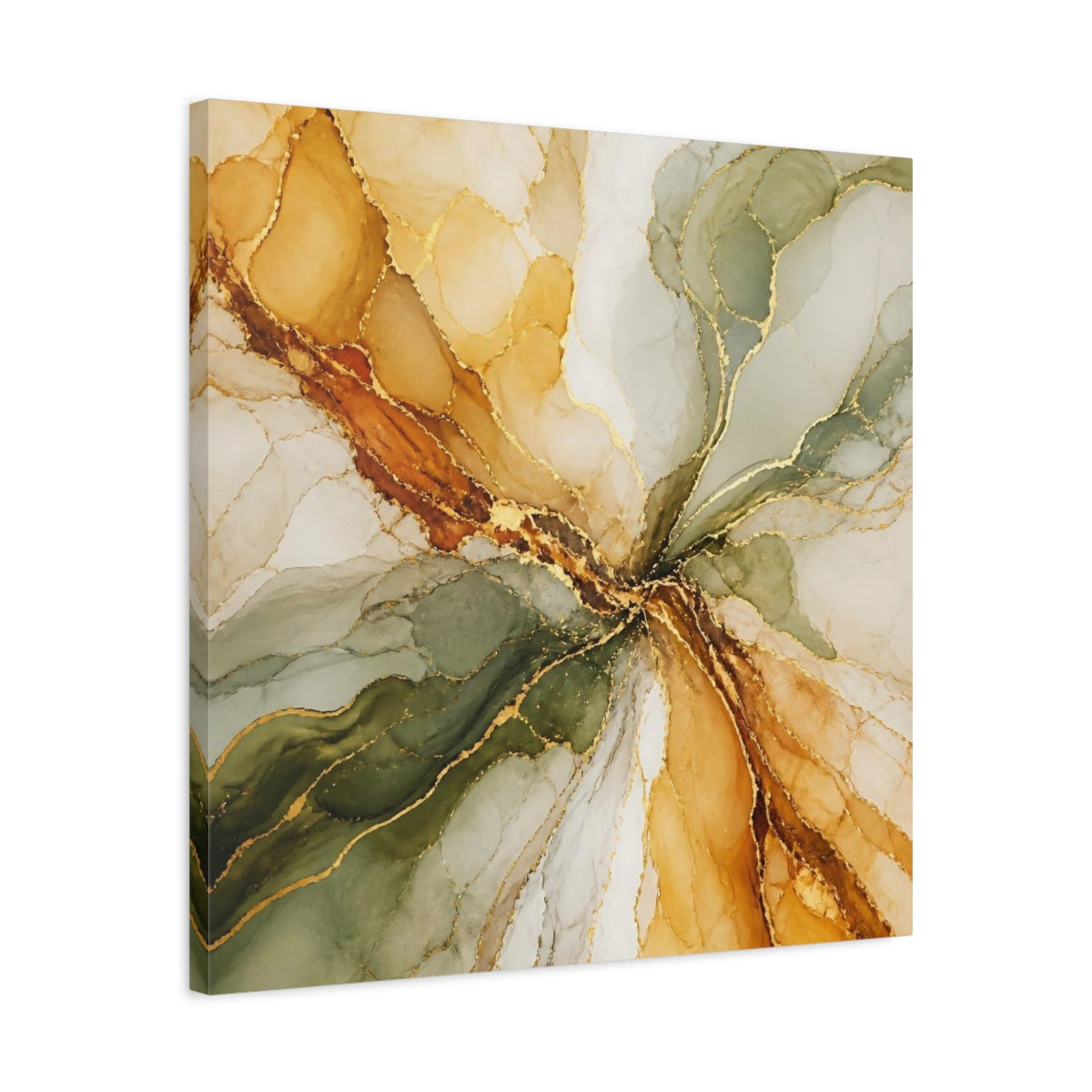 Side Mockup 4. Abstract Ink Blooms shown as canvas print