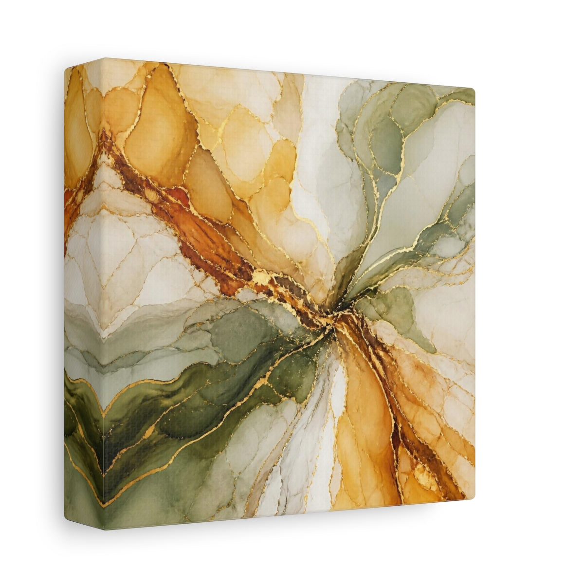 Side Mockup 2. Abstract Ink Blooms shown as canvas print