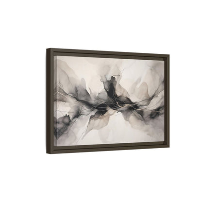 Side Mockup 5. Abstract Ink Flow Black Gold Abstract shown as stretched canvas wall art