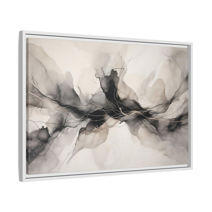 Side Mockup 10. Abstract Ink Flow Black Gold Abstract shown as stretched canvas wall art