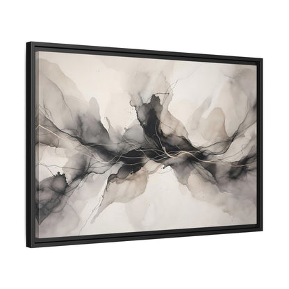 Side Mockup 14. Abstract Ink Flow Black Gold Abstract shown as stretched canvas wall art
