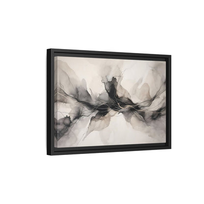 Side Mockup 6. Abstract Ink Flow Black Gold Abstract shown as stretched canvas wall art