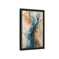 Side Mockup 6. Abstract Ink Flow Blue Gold Abstract shown as stretched canvas wall art