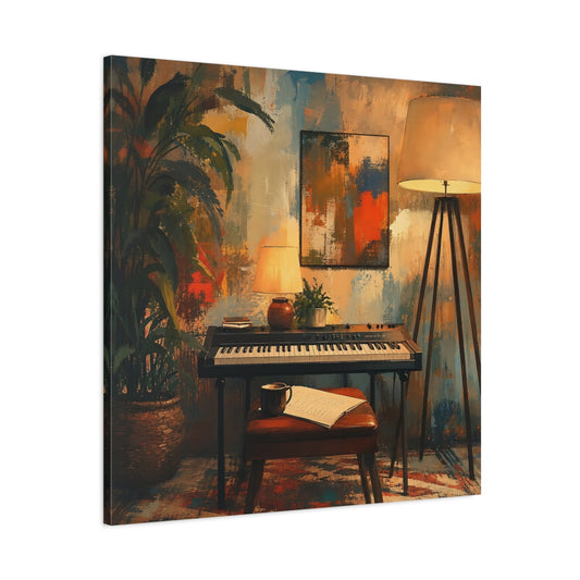 Main Mockup. Abstract Keyboard Abstract Music Room shown as canvas print