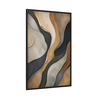 Side Mockup 12. Abstract Abstract Layers Neutral Gold Abstract shown as stretched canvas wall art