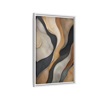 Side Mockup 1. Abstract Abstract Layers Neutral Gold Abstract shown as stretched canvas wall art