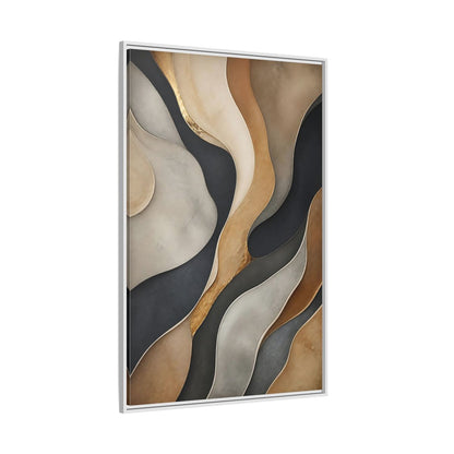 Side Mockup 7. Abstract Abstract Layers Neutral Gold Abstract shown as stretched canvas wall art