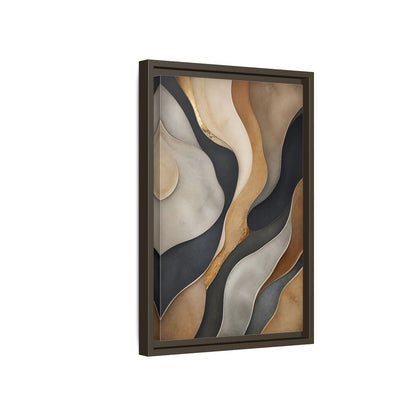 Side Mockup 5. Abstract Abstract Layers Neutral Gold Abstract shown as stretched canvas wall art
