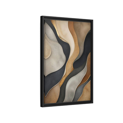 Side Mockup 3. Abstract Abstract Layers Neutral Gold Abstract shown as stretched canvas wall art