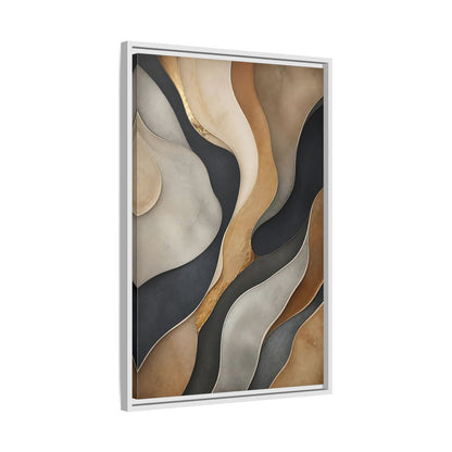 Side Mockup 10. Abstract Abstract Layers Neutral Gold Abstract shown as stretched canvas wall art
