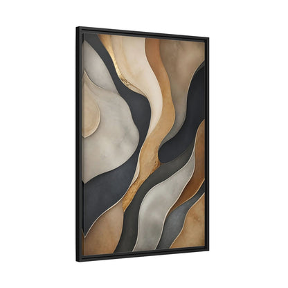 Side Mockup 13. Abstract Abstract Layers Neutral Gold Abstract shown as stretched canvas wall art