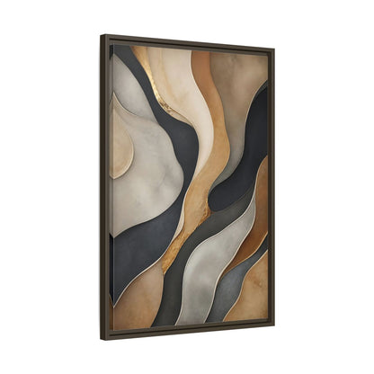 Side Mockup 11. Abstract Abstract Layers Neutral Gold Abstract shown as stretched canvas wall art
