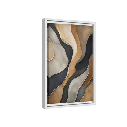 Side Mockup 4. Abstract Abstract Layers Neutral Gold Abstract shown as stretched canvas wall art
