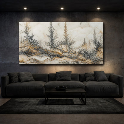Mockup 3. Abstract Limestone Dendrites shown as canvas print