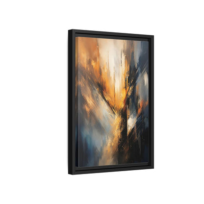 Orange Blue Abstract Lines Gallery-Wrapped Canvas Wall Art Print - Modern Living Room Decor shown as canvas wall art
