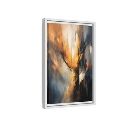 Orange Blue Abstract Lines Gallery-Wrapped Canvas Wall Art Print - Modern Living Room Decor shown as canvas wall art
