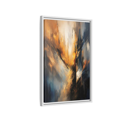 Orange Blue Abstract Lines Gallery-Wrapped Canvas Wall Art Print - Modern Living Room Decor shown as canvas wall art