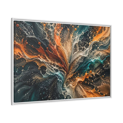 Side Mockup 7. Abstract Liquid Splash Colorful Liquid Art shown as stretched canvas wall art