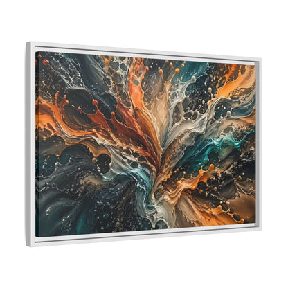 Side Mockup 10. Abstract Liquid Splash Colorful Liquid Art shown as stretched canvas wall art